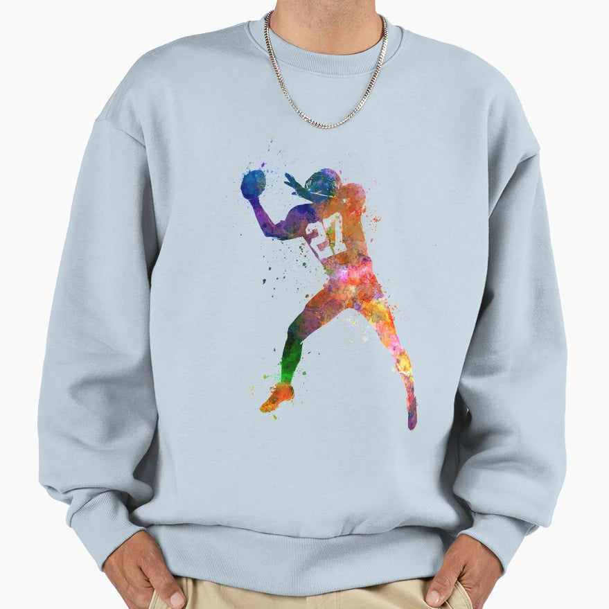 American Football Player Catching Sweatshirt - Streetwear Style Unisex - T-Shirt, Sweatshirt, Hoodie