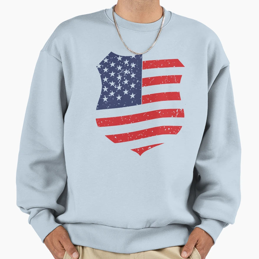 Usa Flag Sweatshirt - Minimalist Print for Adults - T-Shirt, Sweatshirt, Hoodie