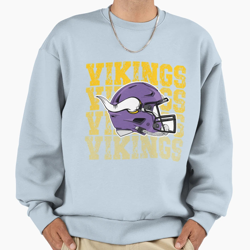 Minnesota Vikings Helmet Sweatshirt - Custom Art Print for Adults - T-Shirt, Sweatshirt, Hoodie