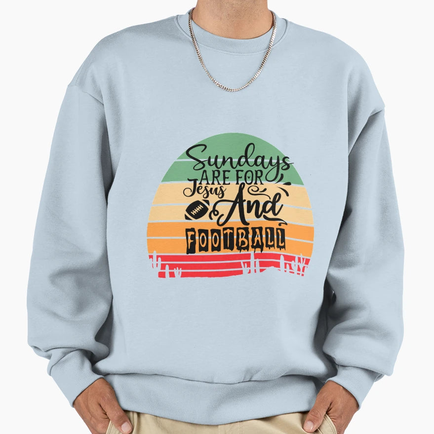 Sundays Are Jesus And Football Funny T-Shirt - Trendy Graphic Unisex - T-Shirt, Sweatshirt, Hoodie