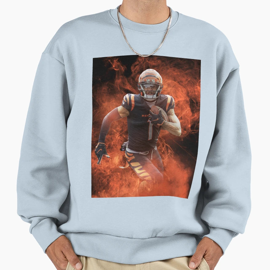 Jamarr Chase Cincinnati Sports Art Sweatshirt - Minimalist Print Unisex - T-Shirt, Sweatshirt, Hoodie