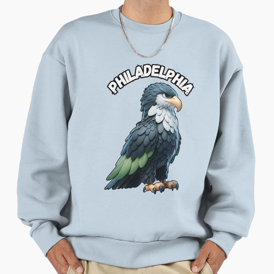 Philidelphia Eagle Gray Green Mean Sweatshirt - Aesthetic Graphic Unisex - T-Shirt, Sweatshirt, Hoodie