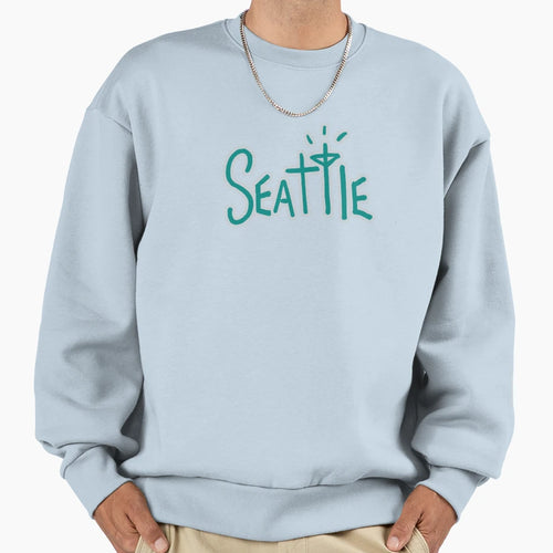 Seattle Baseball Text Sweatshirt - Novelty Apparel Men Women - T-Shirt, Sweatshirt, Hoodie