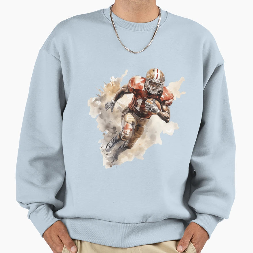 American Football Player Sweatshirt - Minimalist Print Men Women - T-Shirt, Sweatshirt, Hoodie