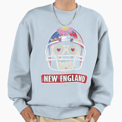 American Football New England Skull Sweatshirt - Trendy Graphic Unisex - T-Shirt, Sweatshirt, Hoodie