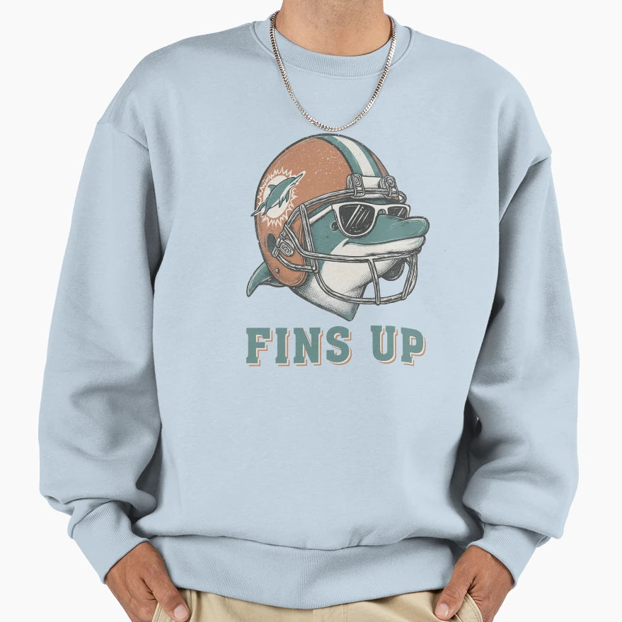 Fins Up Miami Dolphins M5178 Sweatshirt - Custom Art Print for Adults - T-Shirt, Sweatshirt, Hoodie