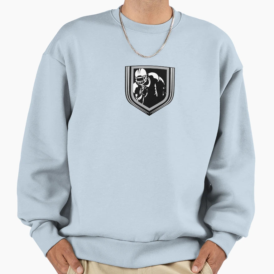 Football Fan Silver And Black Sweatshirt - Graphic Print Unisex - T-Shirt, Sweatshirt, Hoodie