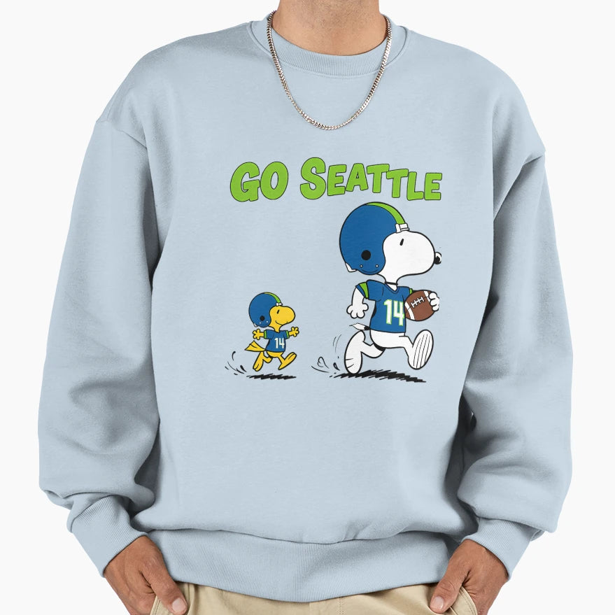 Seattleoopy Seahawks Snoopy And Sweatshirt - Unique Graphic Unisex - T-Shirt, Sweatshirt, Hoodie