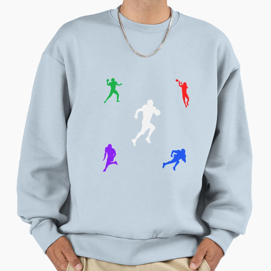 Football Players Pattern Sweatshirt - Custom Art Print Unisex - T-Shirt, Sweatshirt, Hoodie