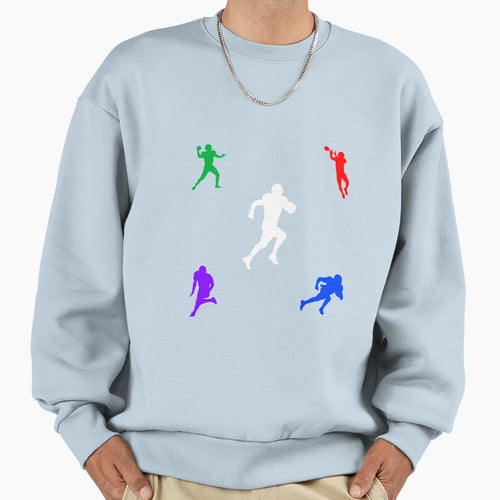 Football Players Pattern Sweatshirt - Custom Art Print Unisex - T-Shirt, Sweatshirt, Hoodie