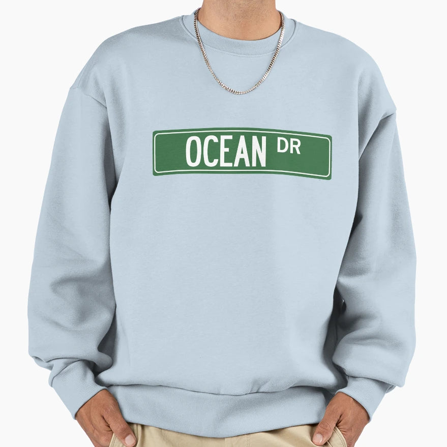 Ocean Dr Sweatshirt - Aesthetic Graphic for Adults - T-Shirt, Sweatshirt, Hoodie