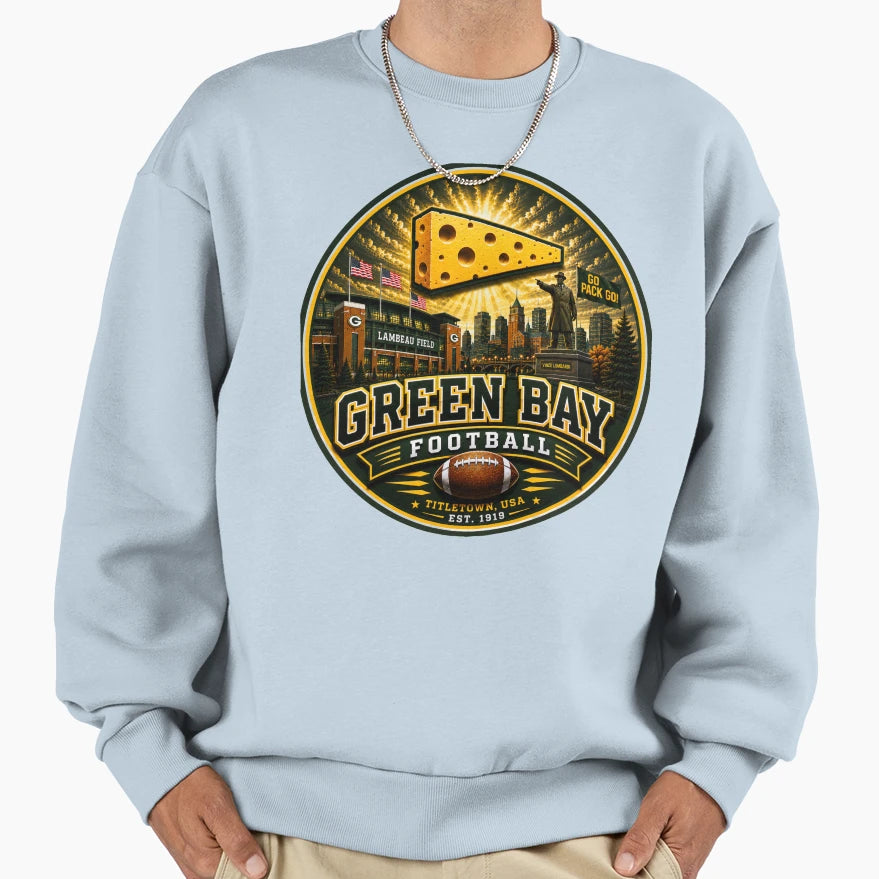 Green Bay Football Sports Emblem T-Shirt - Unique Graphic Unisex - T-Shirt, Sweatshirt, Hoodie