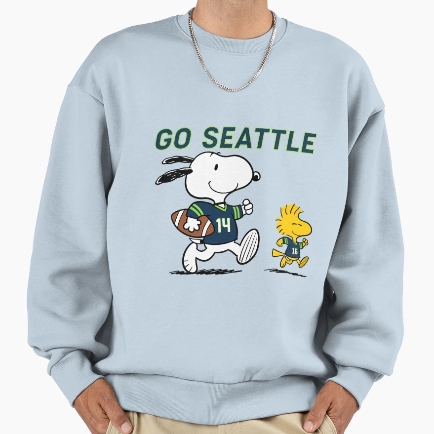 Snoopy Seattle Seahawks Football Sweatshirt - Streetwear Style for Adults - T-Shirt, Sweatshirt, Hoodie
