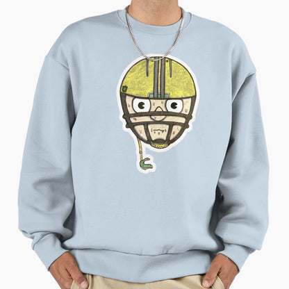 Football Head Sweating Cartoon Sweatshirt - Trendy Graphic Unisex - T-Shirt, Sweatshirt, Hoodie