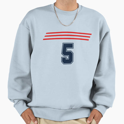 Sports Team Uniform Number 5 Jersey Sweatshirt - Streetwear Style Men Women - T-Shirt, Sweatshirt, Hoodie