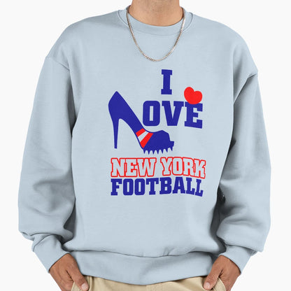 I Love New York Football Sweatshirt - Custom Art Print for Adults - T-Shirt, Sweatshirt, Hoodie