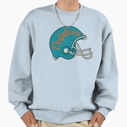 Dolphins Helmet Sweatshirt - Aesthetic Graphic Unisex - T-Shirt, Sweatshirt, Hoodie