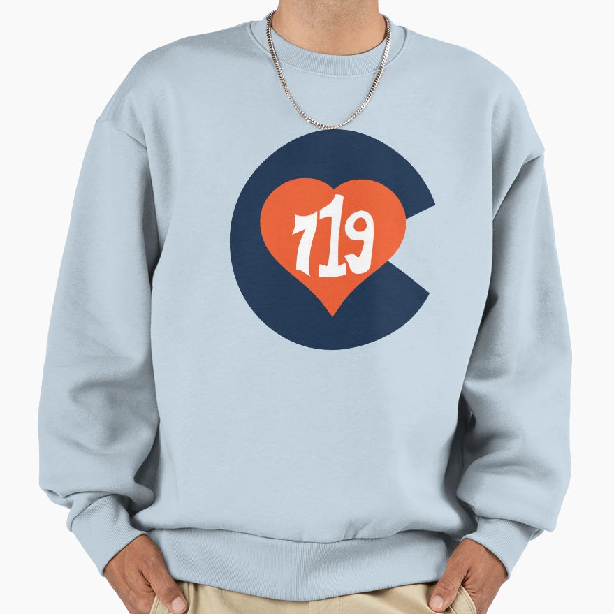 Hand Drawn Colorado Heart Flag 719 Sweatshirt - Novelty Apparel Unisex - T-Shirt, Sweatshirt, Hoodie