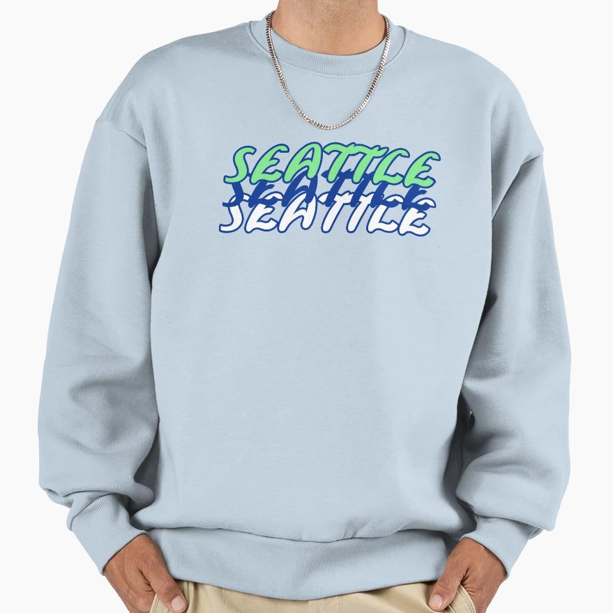 Seattle Washington Usa Green White And Sweatshirt - Graphic Print Unisex - T-Shirt, Sweatshirt, Hoodie