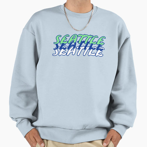 Seattle Washington Usa Green White And Sweatshirt - Graphic Print Unisex - T-Shirt, Sweatshirt, Hoodie