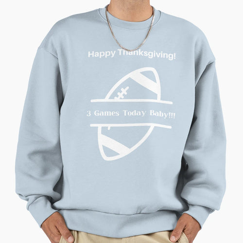 Funny Thanksgiving Football Fan 3 Sweatshirt - Minimalist Print for Adults - T-Shirt, Sweatshirt, Hoodie