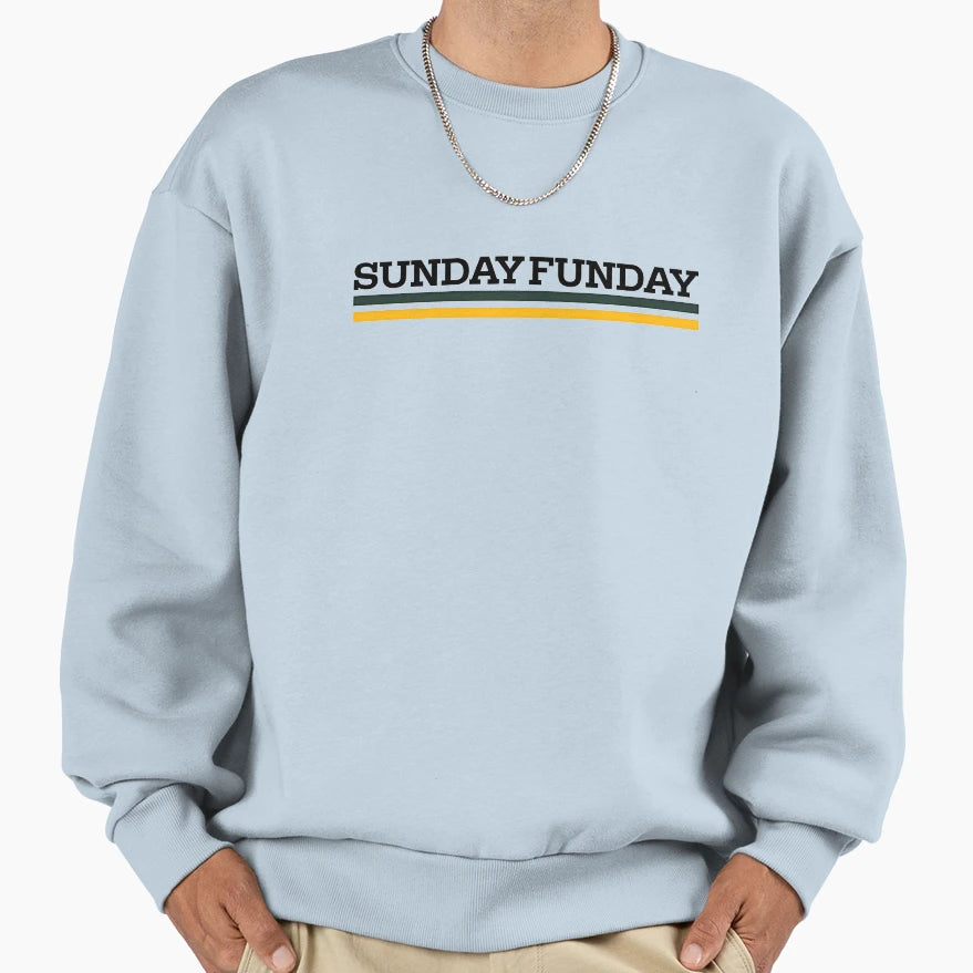 Green Bay Sunday Funday Sweatshirt - Minimalist Print Unisex - T-Shirt, Sweatshirt, Hoodie