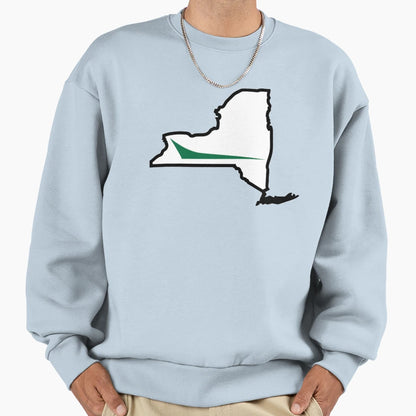 Jets New York State Map Sweatshirt - Casual Everyday Wear for Adults - T-Shirt, Sweatshirt, Hoodie