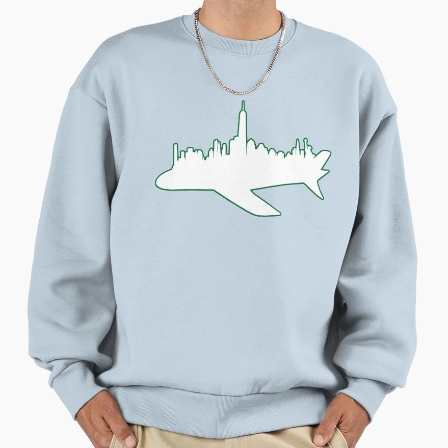 Jets New York Skyline Sweatshirt - Fun Novelty Design Unisex - T-Shirt, Sweatshirt, Hoodie