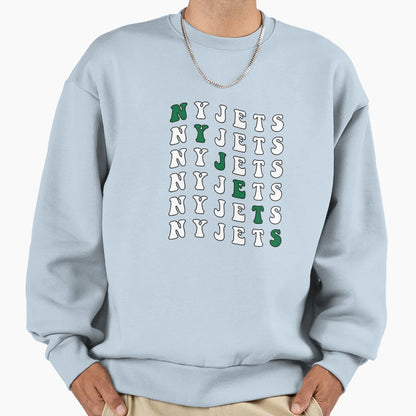 Jets Funky Gameday Wordmark Sweatshirt - Fun Novelty Design Men Women - T-Shirt, Sweatshirt, Hoodie