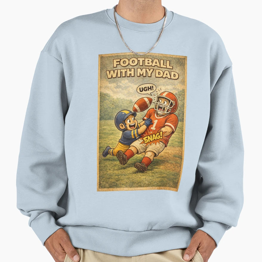 Football My Dad Funny Dad Son Football T-Shirt - Unique Graphic for Adults - T-Shirt, Sweatshirt, Hoodie