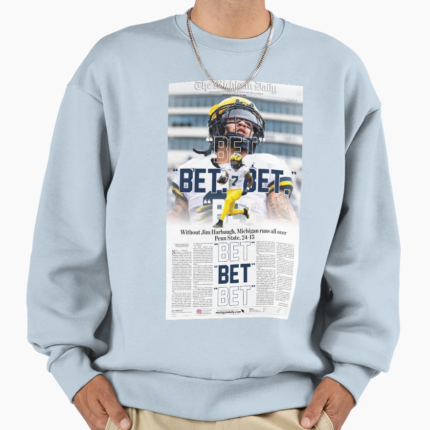 Michigan Daily Front Cover 11 15 Sweatshirt - Fun Novelty Design Men Women - T-Shirt, Sweatshirt, Hoodie