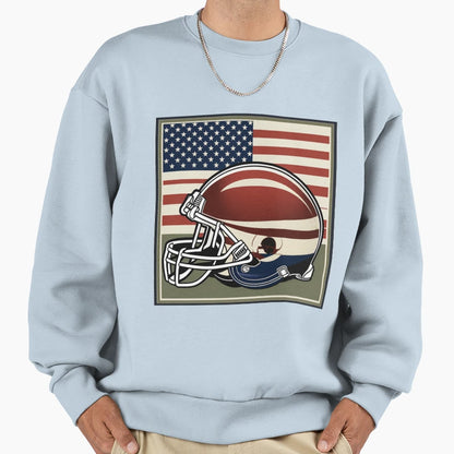 Usa American Football Flag Helmet Sweatshirt - Graphic Print for Adults - T-Shirt, Sweatshirt, Hoodie