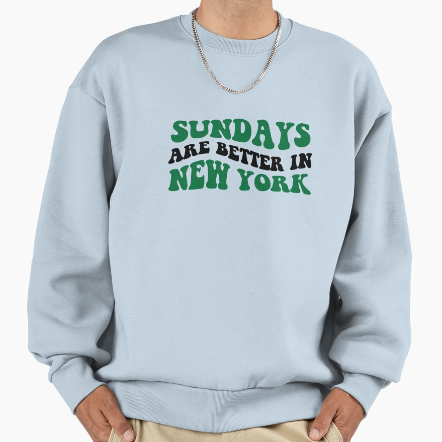 Jets Sundays Are Better New York Sweatshirt - Aesthetic Graphic for Adults - T-Shirt, Sweatshirt, Hoodie