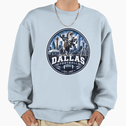 Dallas Football Cowboy Rider Skyline T-Shirt - Novelty Apparel Men Women - T-Shirt, Sweatshirt, Hoodie