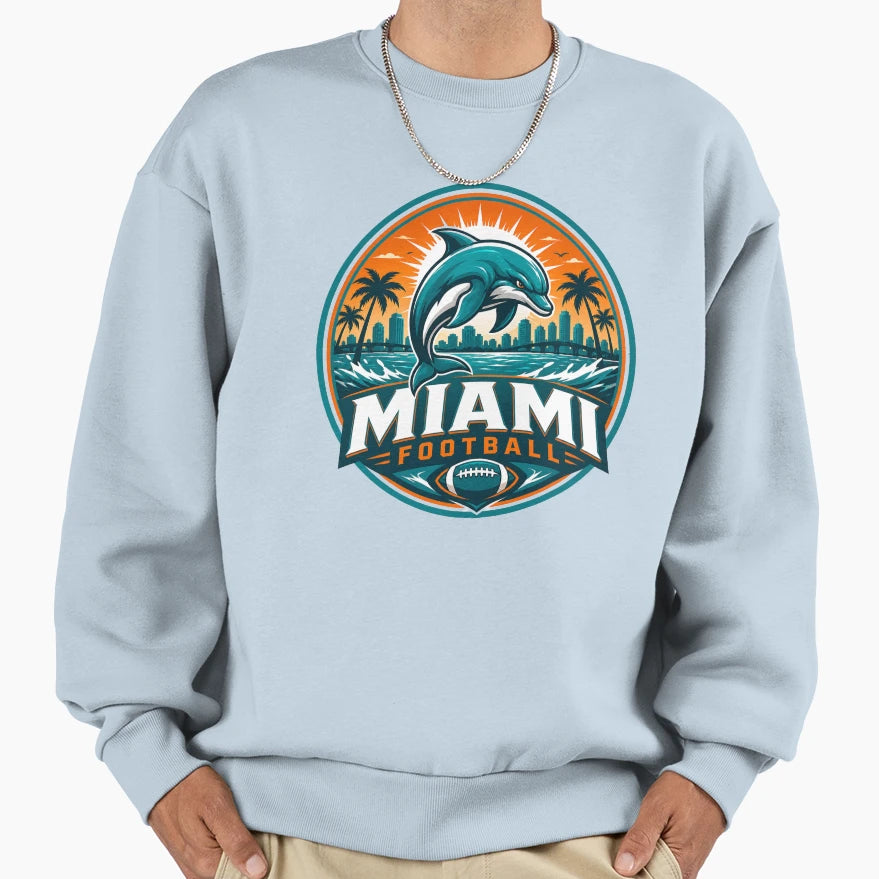 Miami Football Coastal Sports Logo T-Shirt - Custom Art Print for Adults - T-Shirt, Sweatshirt, Hoodie