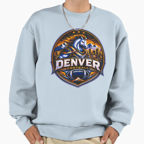 Denver Football Mountain Skyline Sports T-Shirt - Novelty Apparel Unisex - T-Shirt, Sweatshirt, Hoodie