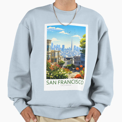 Minimalistic San Francisco California Sweatshirt - Trendy Graphic Men Women - T-Shirt, Sweatshirt, Hoodie
