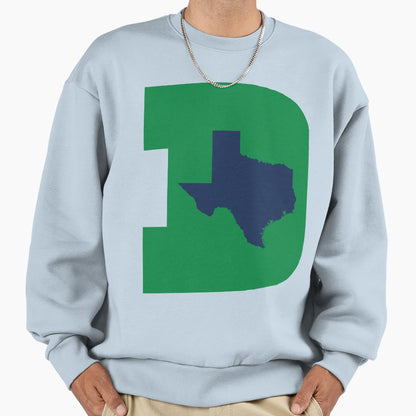 D Texas Green Blue Sweatshirt - Minimalist Print Unisex - T-Shirt, Sweatshirt, Hoodie