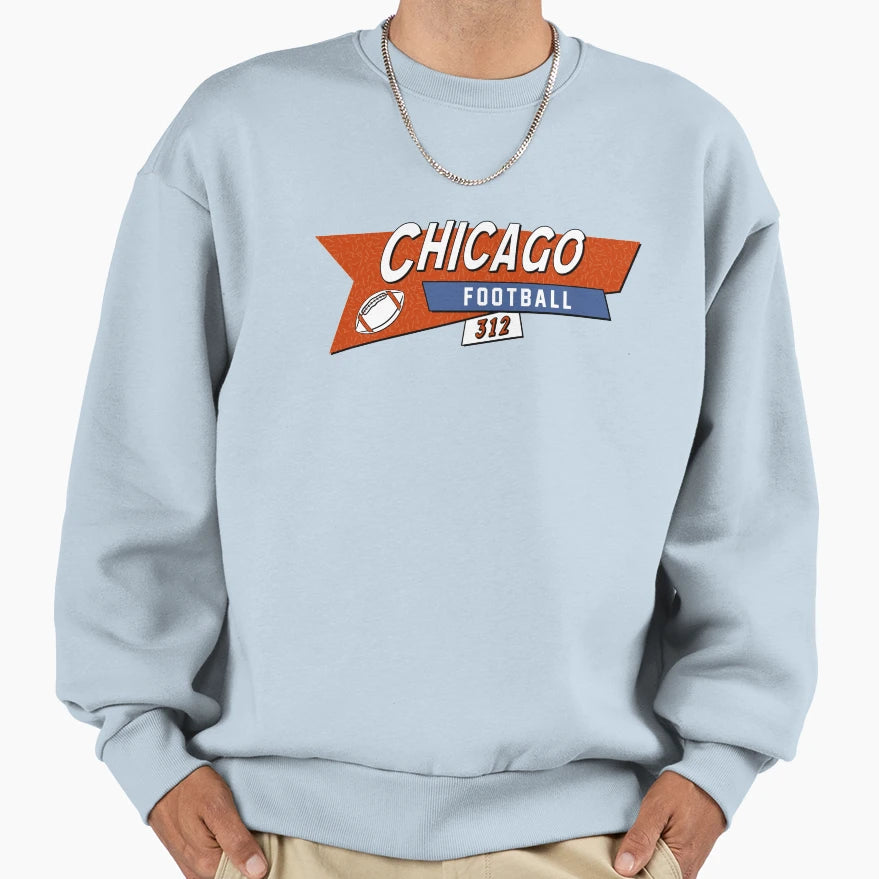 Chicago 90S Football Sweatshirt - Novelty Apparel for Adults - T-Shirt, Sweatshirt, Hoodie