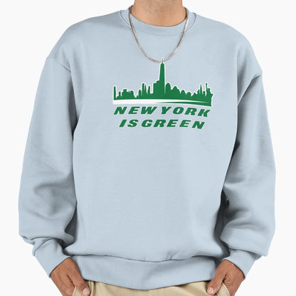 Jets New York Is Green Skyline Sweatshirt - Fun Novelty Design for Adults - T-Shirt, Sweatshirt, Hoodie