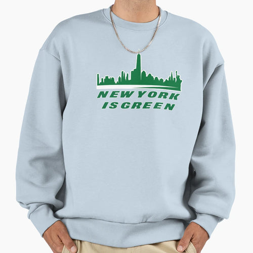 Jets New York Is Green Skyline Sweatshirt - Fun Novelty Design for Adults - T-Shirt, Sweatshirt, Hoodie