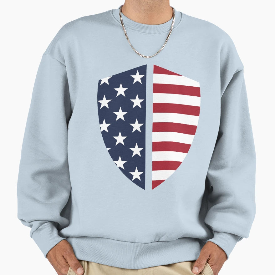 Shield American Sweatshirt - Minimalist Print Unisex - T-Shirt, Sweatshirt, Hoodie
