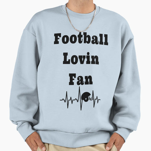 Football Lovin Fan Football Heartbeat Sweatshirt - Trendy Graphic Men Women - T-Shirt, Sweatshirt, Hoodie