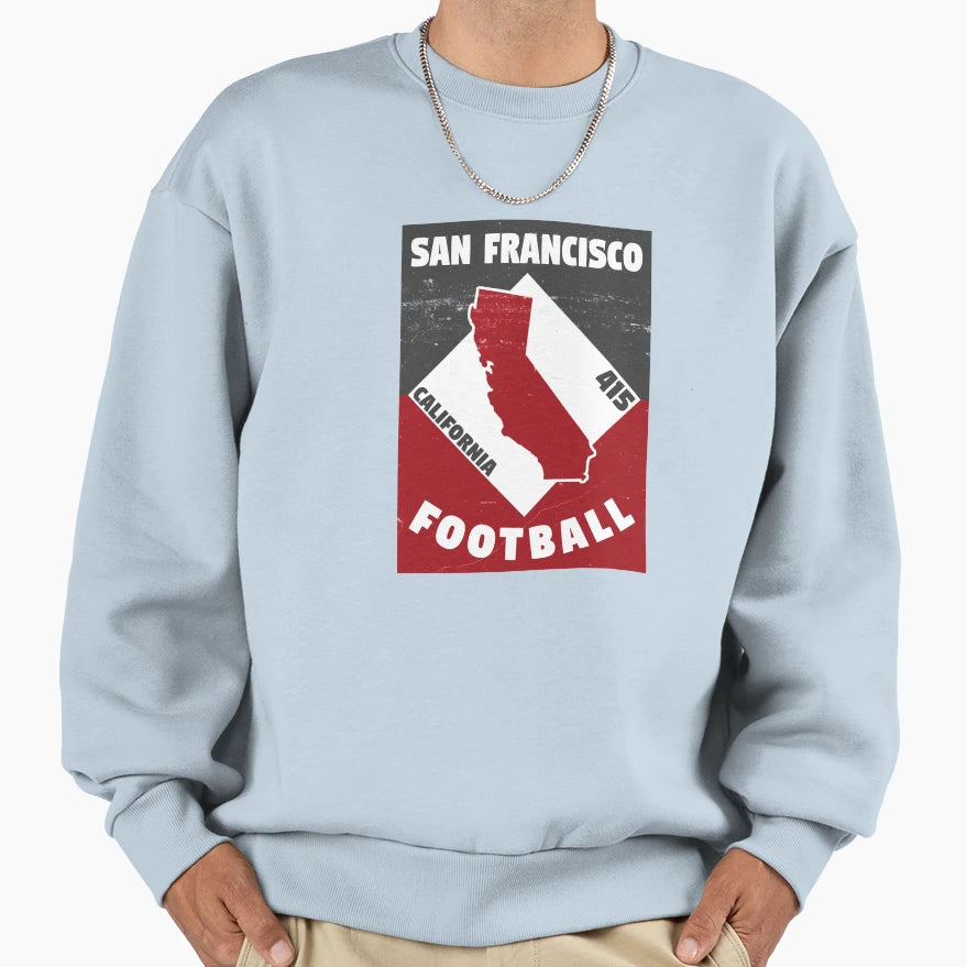 San Francisco Football Sweatshirt - Custom Art Print Men Women - T-Shirt, Sweatshirt, Hoodie