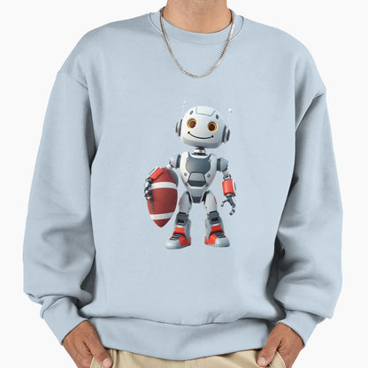 Smiling Robot Football Futuristic Ai Sweatshirt - Custom Art Print Unisex - T-Shirt, Sweatshirt, Hoodie