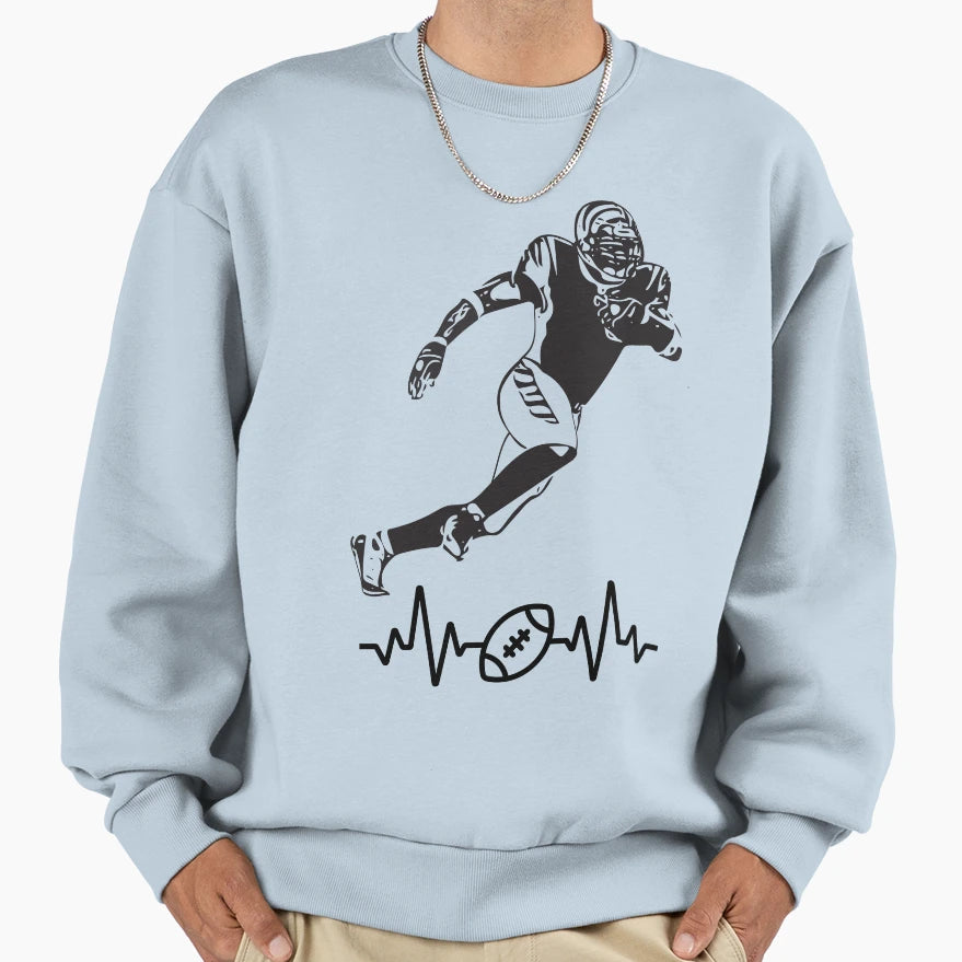 American Football Player Sweatshirt - Unique Graphic Unisex - T-Shirt, Sweatshirt, Hoodie