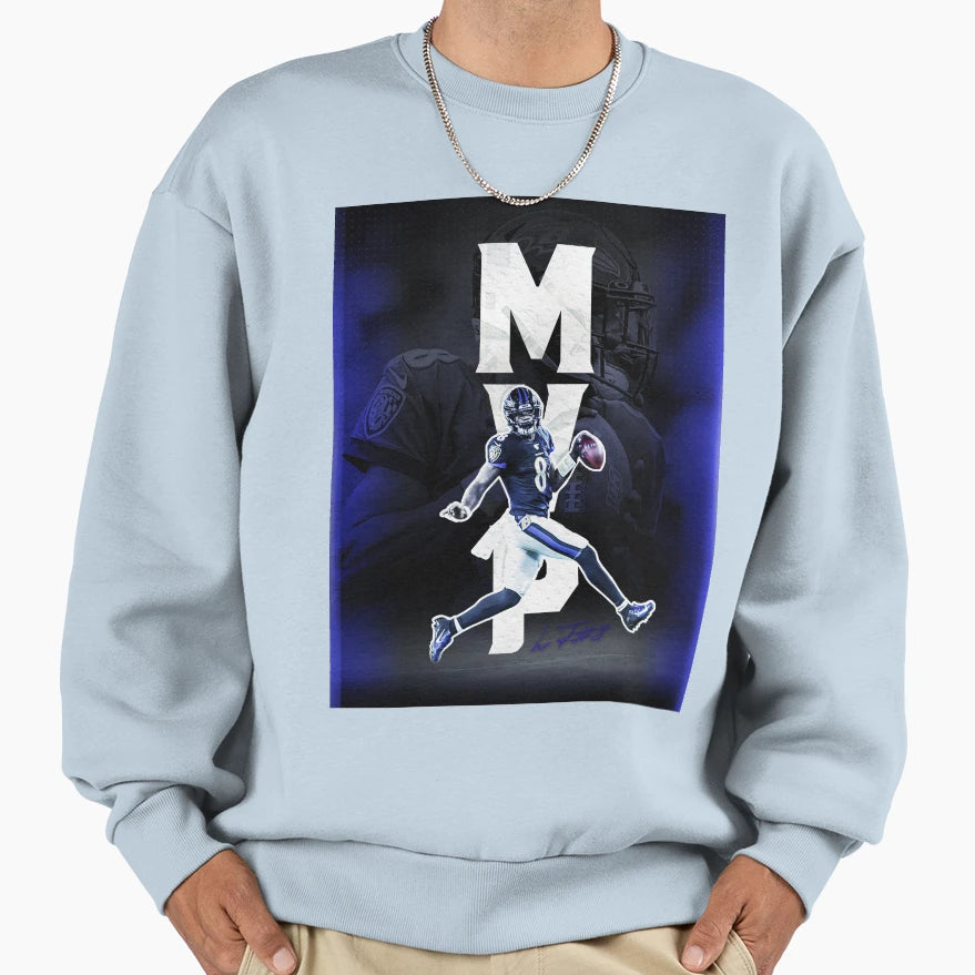 Lamar Baltimore Sports Art Sweatshirt - Minimalist Print Unisex - T-Shirt, Sweatshirt, Hoodie