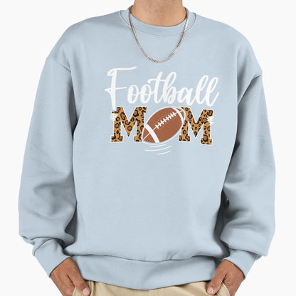 Football Mom Leopard Football Sweatshirt - Casual Everyday Wear Men Women - T-Shirt, Sweatshirt, Hoodie