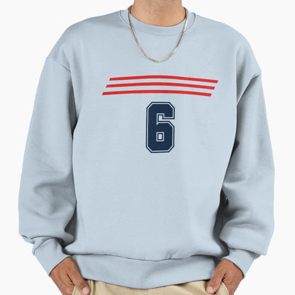 Sports Team Uniform Number 6 Sweatshirt - Aesthetic Graphic for Adults - T-Shirt, Sweatshirt, Hoodie
