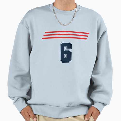 Sports Team Uniform Number 6 Sweatshirt - Aesthetic Graphic for Adults - T-Shirt, Sweatshirt, Hoodie